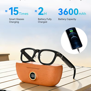 Lunettes intelligentes AI X01Ultra, nouvelle génération, caméra 8MP, traduction AI en temps réel, enregistrement vidéo 1200P, lecture <span class=keywords><strong>de</strong></span> musique, étui <span class=keywords><strong>de</strong></span> charge 3600mAh - Product Image 1