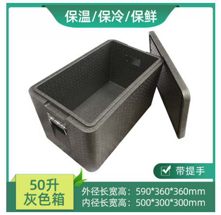 50 litros gris Caja Individual (con mango cromado)