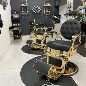 Modern lüks yüksek güzellik kaliteli saç deri siyah taşınabilir berber dükkanı Metal Salon berber koltuğu