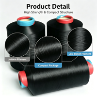 Fil de polyester DTY 150D 96F DDB SIM AA Grade haute résistance pour tricotage et tissage textile