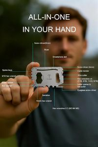 Outil de poche EDC 17-en-1 en titane pour réparation rapide, camping, voyage, cadeaux pour père, mari - Product Image 2