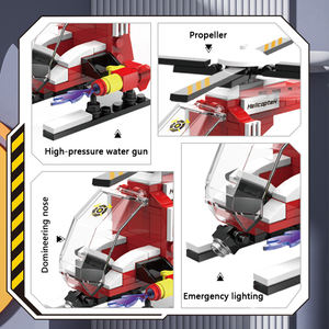 1545 MOC bricolage bloc modèle lutte contre l'incendie <span class=keywords><strong>hélicoptère</strong></span> 107 pièces petites particules enfants garçon assemblage bloc de construction jouet ensemble en gros - Product Image 3