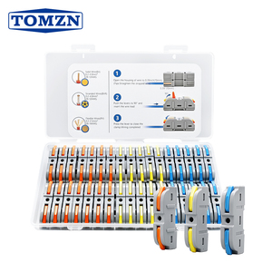 TOMZN 34PCS ตัวเชื่อมต่อสายไฟแบบคันโยกเชื่อมต่อเร็ว 1-to-1 อินไลน์สปลิซซิ่งเทอร์มินัลสากล 28-12 AWG ไม่ต้องใช้เครื่องมือและนำกลับมาใช้ใหม่ได้ - Product Image 1