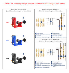 Kit de gabarit de perçage pour goujons à angle réglable, guide de perçage, poinçon, localisateur, coupe-trou vertical, <span class=keywords><strong>outil</strong></span> de positionnement pour le travail du bois - Product Image 6
