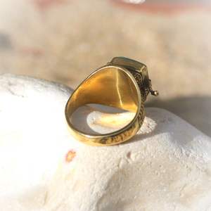 <b>Vintage</b> Square Gemstone Rings for Men Handmade Brass Signet Rings with Natural Stones, Wholesale Men <b>Jewelry</b> - Product Image 4