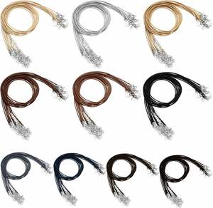 100 Pieces 20 Inch Waxed PU Cord Bulk Wholesale <b>Plastic</b> <b>Hook</b> Clasp Assorted Colors Waterproof Charms Bracelets Yongxiang Brand - Product Image 2