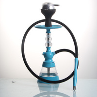 Perlengkapan Shisha Hookah Merah Modern dengan Selang Silikon, Nargile Akrilik Ringan untuk Pesta Bar
