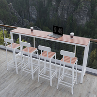 Table et chaises de bar minimalistes pour usage commercial moderne, imperméables, anti-corrosion, pour petite cour, protection solaire