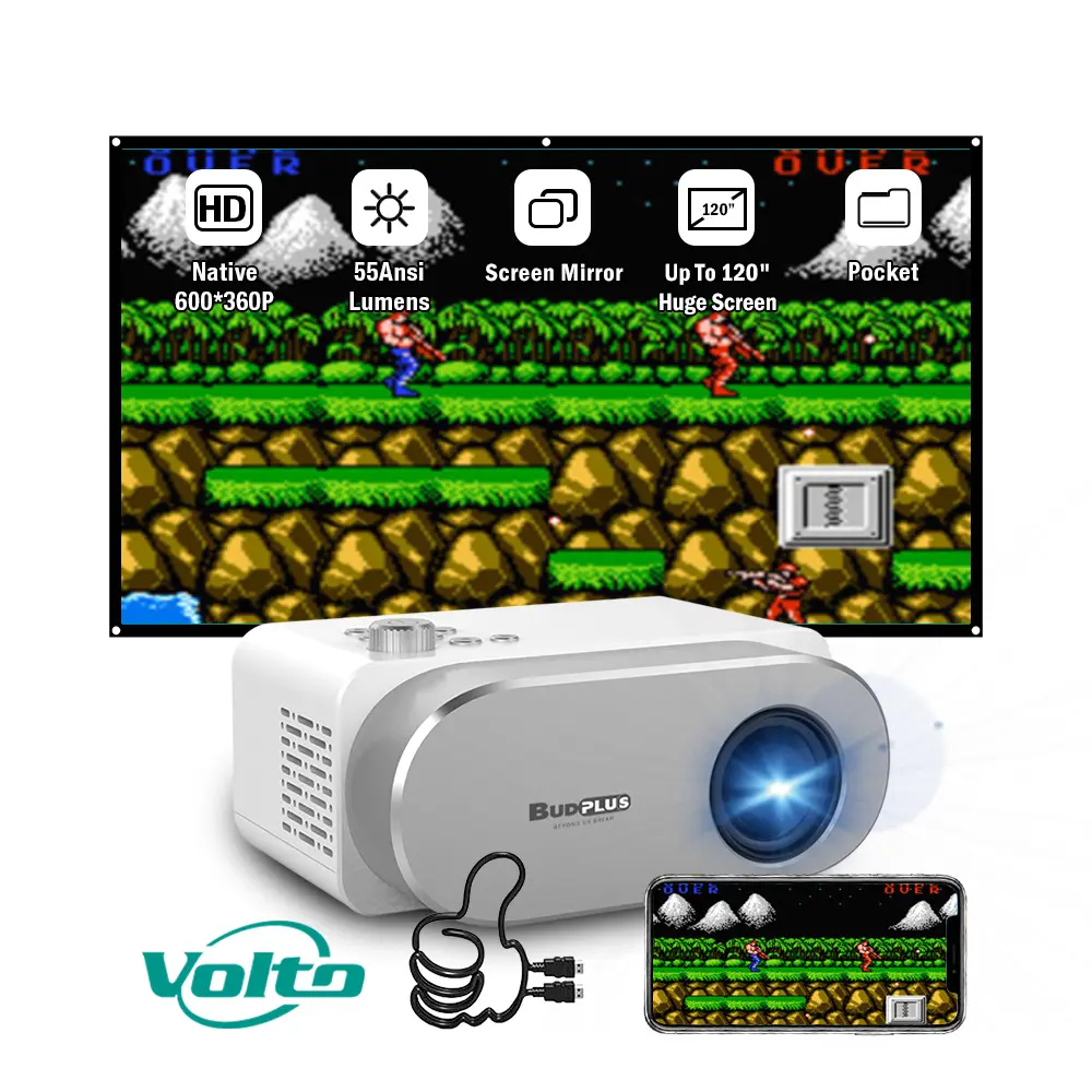 Voltodisplay 3d לייזר מקרן 4k חכם מיני אנדרואיד led dlp מקרן