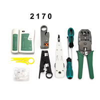 Kit d'Outils Réparation Matériel Réseau avec Pince à Sertir RJ45, Testeur de Câble LAN, Coupe-Fil, Dénudeur, Tournevis – Kit Outils 2170