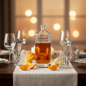 Bouteille en verre rectangulaire de luxe à base épaisse 500ml 700ml 750ml pour spiritueux Vodka Gin Whisky <span class=keywords><strong>Rhum</strong></span> avec bouchon en liège - Product Image 4