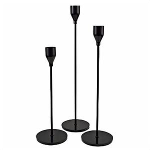Vente flash Nouveau ZHUODI Style européen Porte-bougie en métal noir lisse à fond plat fait à la main pour la Saint-Valentin Maison - Product Image 4