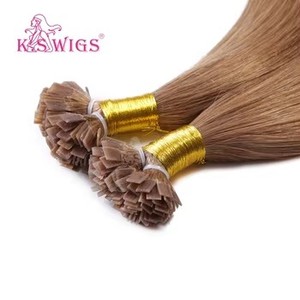 Extensiones de Cabello Humano Remy 100% Naturales de Punta Plana K.S WIGS, Cabello Virgen Indio Liso, Doble Trama, Fijación por Fusión - Product Image 1
