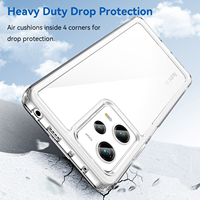 Coque de téléphone RUGGED SHIELD, design luxueux, transparente, en acrylique rigide et TPU souple, antichoc, avec anneau magnétique, pour Redmi Note