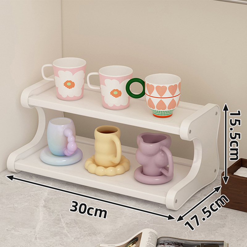 White shelf, 2 tiers, 30cm