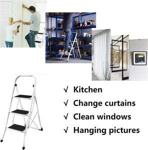 Gấp với chống trượt đạp Trọng lượng nhẹ 4 bước thang thép với tay vịn 330 lbs Công suất hoàn hảo cho nhà bếp & hộ gia đình - Product Image 5