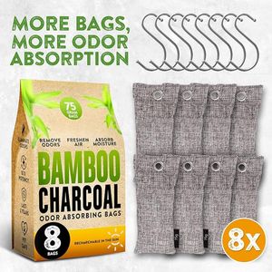 Prix plus bas 75g/50g Sac de charbon de bambou naturel respirant Élimination des odeurs Utilisation domestique <span class=keywords><strong>D</strong></span>ésodorisant Purificateur de l'<span class=keywords><strong>air</strong></span> Sacs de charbon de bambou - Product Image 6