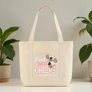 Sac fourre-tout bicolore en toile à grande capacité, écologique, personnalisé, avec poche avant et soufflet, idéal comme cadeau pour équipes de lycée - Product Image 2