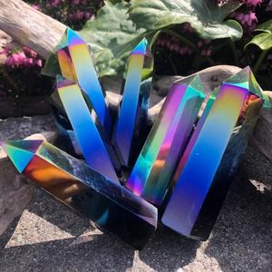 Pierres de pointe en obsidienne électroplaquée de haute qualité en gros, 5-10 cm, tendance mode moderne pour une décoration intérieure unique, Crystalhola, emballage sûr - Product Image 5