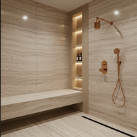 Ensemble de mitigeur de douche thermostatique encastré avec poignée unique et cartouche céramique, robinets électriques pour usage hôtelier