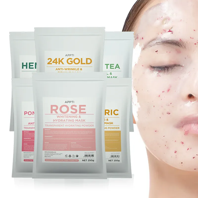 Mascarillas peel off de rosa para spa 250g, máscara facial de colágeno, cosméticos coreanos, para hidratação, máscara em pó