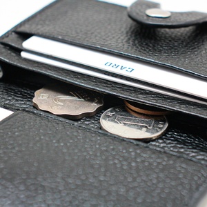 Boshiho Men Credit Id Coin Leather Front Pocket Black Slim Best Leather Business <b>Wallet</b> Card <b>Holder</b> - Product Image 4