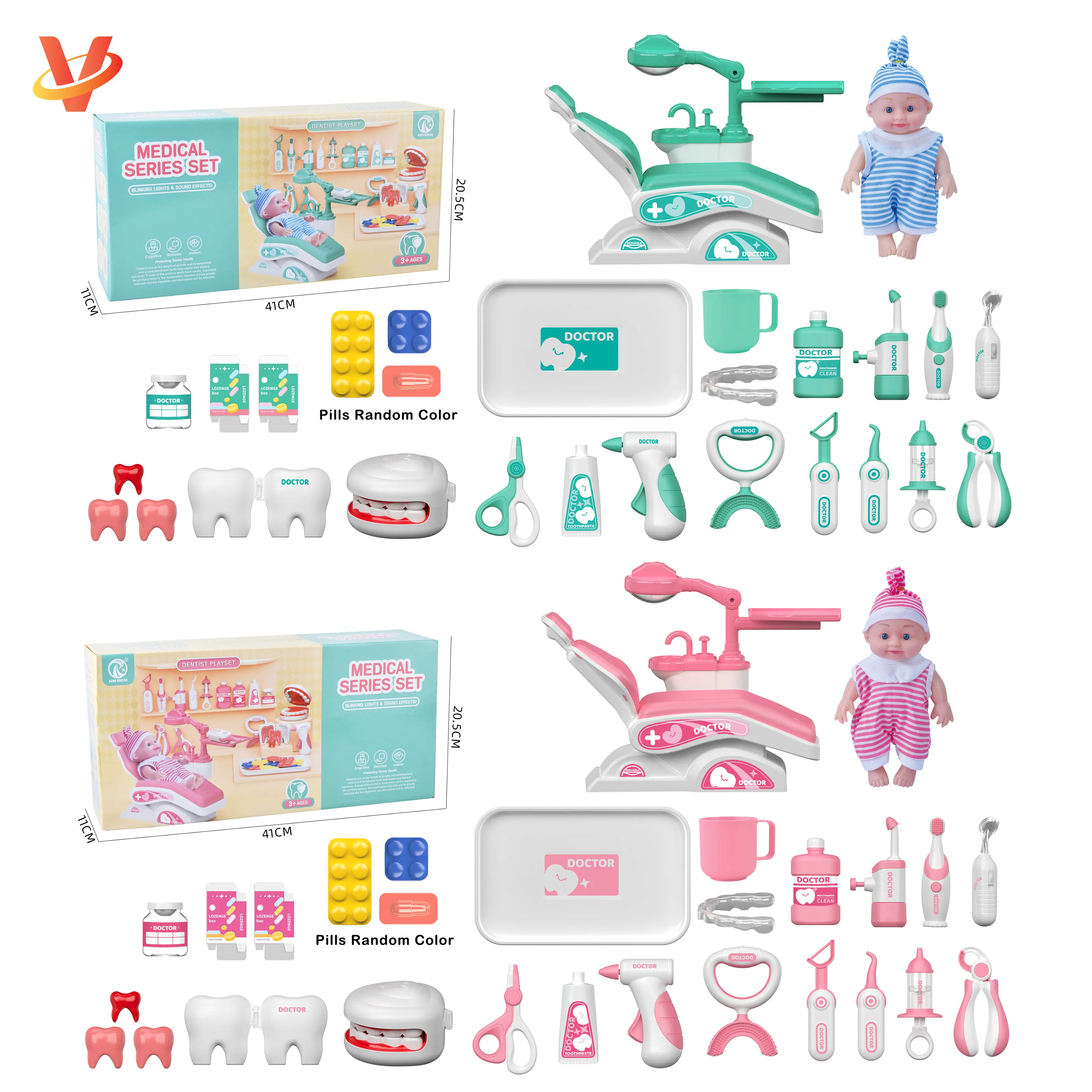 Toddler Doctor Kit Crianças Vestir e Fingir jogar Dentista Kit Médico Toy Set Educacional Médico Brinquedos