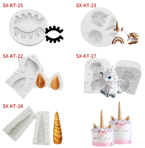 <span class=keywords><strong>Moule</strong></span> à gâteau en Silicone, Collection de <span class=keywords><strong>licorne</strong></span>, 4 pièces, Fondant, outils de décoration, pour la fabrication de pâtisserie - Product Image 2