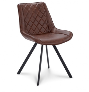 เก้าอี้รับประทานอาหารแบบเรียบง่ายสีดำลายอุ้งเท้าโลหะ PU ดีไซน์ทันสมัยสำหรับห้องนั่งเล่น - Product Image 3