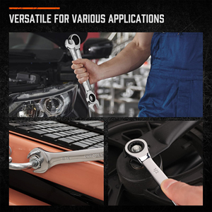 OEM 12pcs Premium Combination Ratcheting Wrench Set Chrome Vanadium Steel Imperial <b>Ratchet</b> Spanner - Product Image 5