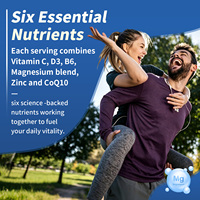 Gélules de Magnésium Glycinate Complexe CoQ10 Ubiquinone à Marque Blanche avec Vitamine D, B et Zinc pour une Meilleure Santé Nerveuse, Musculaire et Osseuse
