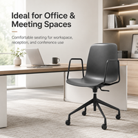 Chaise de bureau pivotante de style moderne et simple, ergonomique, avec accoudoirs en plastique PP, pour conférence, réception, invités