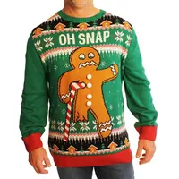Suéter de punto de poliéster acrílico para hombre, suéter de Navidad, personalizado, vacaciones, 2022