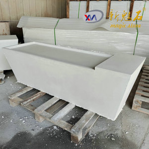 Nuevos Materiales de Construcción de Piedra, Banco de Cemento con Cubierta de Madera para Exteriores, 2500*600*600, para Parques, Plazas y Paisajes - Product Image 5