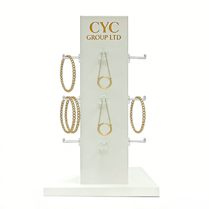 <strong>Acrylic</strong> Rotating Four-sided Jewelry <strong>Storage</strong> Rack Necklace Display Stand Craft Showcase Earring Card Stand - Product Image 6