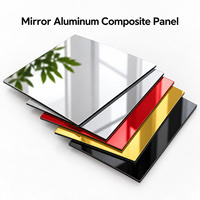 Panneau composite en aluminium miroir argenté sur mesure de 4 mm, panneau ACM pour revêtement mural de boutique