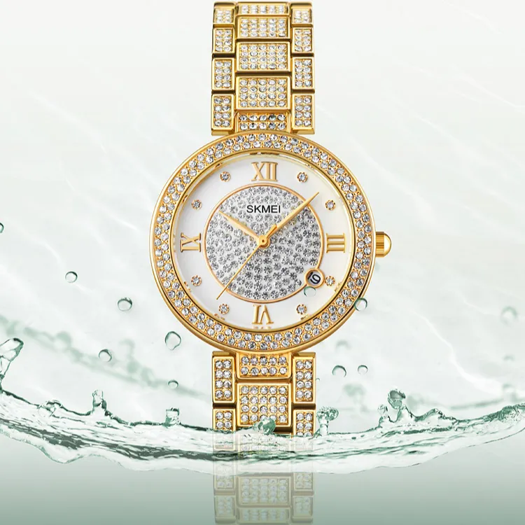 2022 SKMEI 1739 Luxury Brilliant Fashion Diamond original supplier wholesale quartz ladies watch