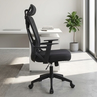 Chaise de bureau de direction personnalisée avec dossier haut et appui-tête réglable 2D, base coulissante, empilable, design moderne, chaise ergonomique en maille