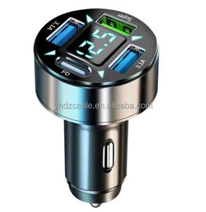 Produit le plus vendu Chargeur de voiture multifonction avec affichage numérique PD 4 ports Charge rapide 3.1A Chargeur de voiture QC3.0 - Product Image 1