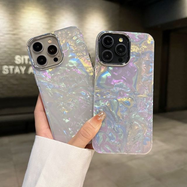 Wrinkle Pattern Glitter Phone Case for iPhone 15 13 12 11 Pro New IMD Laser Mobile Phone Case for IPhone15 Pro