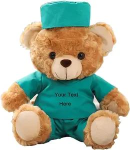 Personalized Doctor Nurse Teddy Bear with Custom Logo T-shirt Graduation Gifts for Students