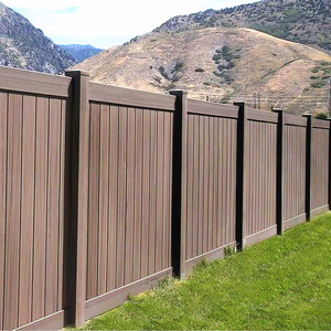 Brown 6ft*8ft Factory Direct Sale High Quality PVC Panel Fence Back Yard Privacy Security Fence