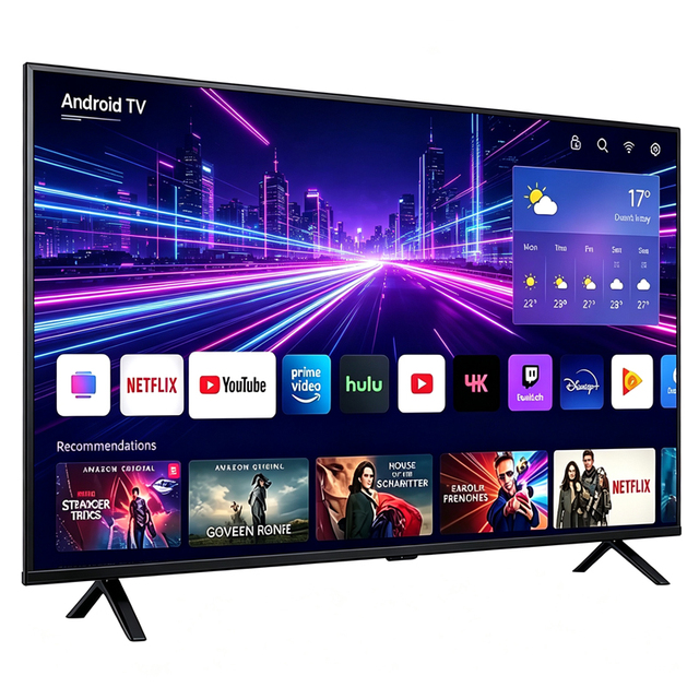 4K UHD LED Smart TV Custom Logo Brand Hotel TV 17/22/32/40/43/50/55/65/75/85/100 Inch Android 14.0 Famous A+ Grade Panel
