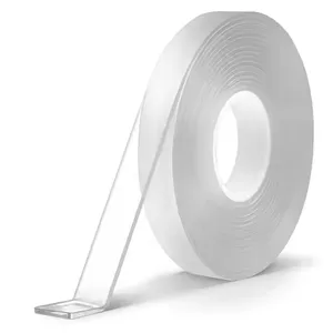 Heavy Duty Reusable Transparent Gel Grip Tape 30mm x 3m Nano Self-Adhesive Clear Double Side Mounting Washable Roll PU Material