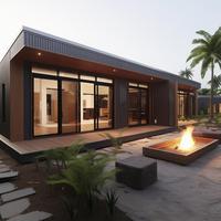 Maison modulaire de 20 pieds pliable préfabriquée petite maison en conteneur plat avec panneau sandwich pour centre commercial et atelier