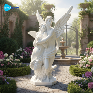 Statua di Angelo in Marmo Bianco Lucidato a Mano di Alta Qualità <span class=keywords><strong>per</strong></span> Decorazione Giardino Esterno Personalizzata dalla Fabbrica in Vendita - Product Image 1