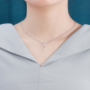 Nuove idee di prodotto alla moda <span class=keywords><strong>san</strong></span> <span class=keywords><strong>valentino</strong></span> regalo bottiglia di vino e calice a forma di acciaio inossidabile coppia collana con catena a maglie - Product Image 6