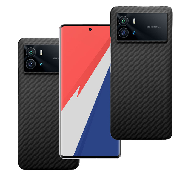 3K Twill Carbon Fiber Phone Case for Vivo IQOO 9 Camera Big Hole Crater Aramid Fiber IQOO9pro  Phone case Series