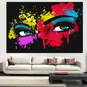 5 Fashion Beauty Colorful Eyes Pop Wall Art Pictures And Posters print on Canvas For Room Decor Eyeshadow Nail Salon Decoration