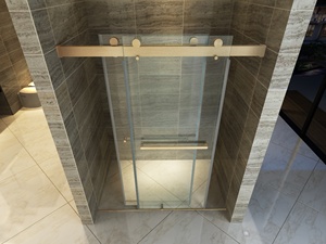 <span class=keywords><strong>Porte</strong></span> de <span class=keywords><strong>douche</strong></span> coulissante sans cadre en aluminium moderne, verre trempé de 8 mm, <span class=keywords><strong>sur</strong></span> <span class=keywords><strong>mesure</strong></span>, pour hôtel et usage domestique, avec système de glissière à roulettes - Product Image 5